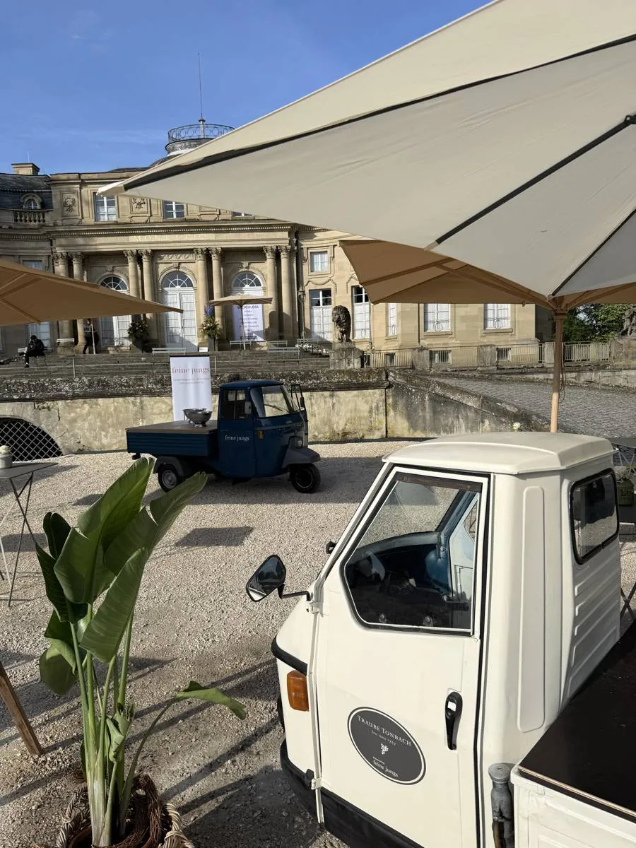 Beide feine jungs Apes vor Schloss Monrepos